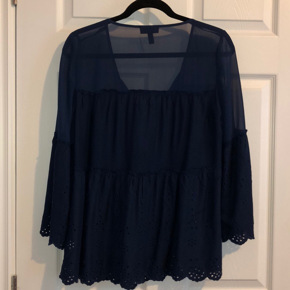 Jessica Simpson Blue Eyelet Blouse - Picture 3 of 3